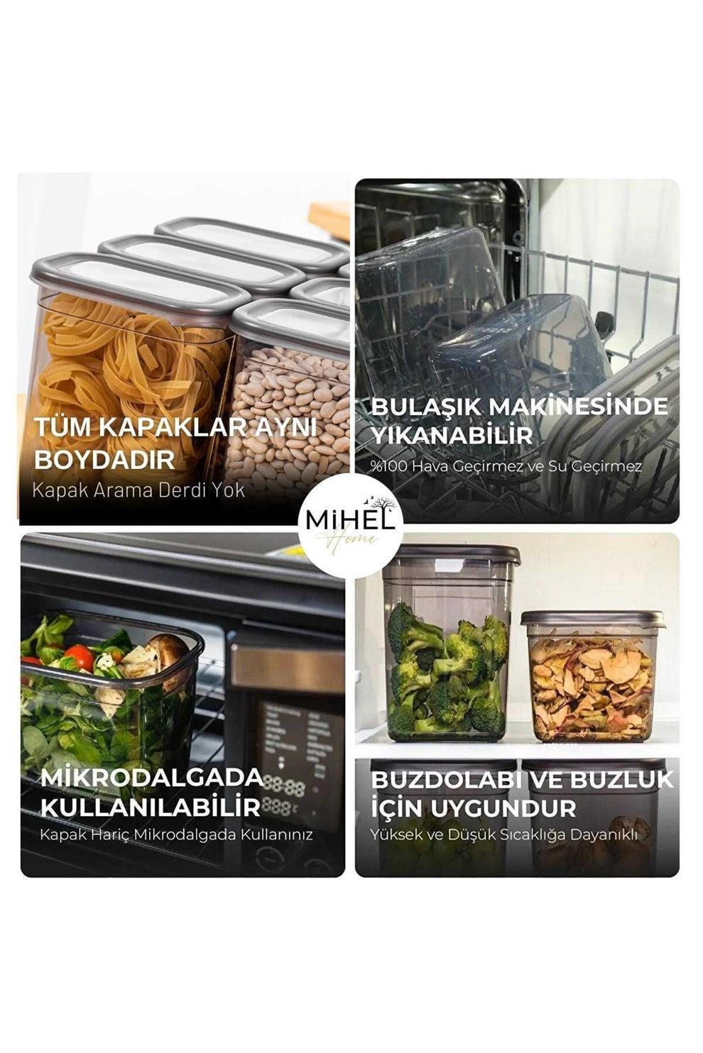 12'li Mihel Pegi 1500ML Dikdörtgen Saklama Kabı SetiMİHEL