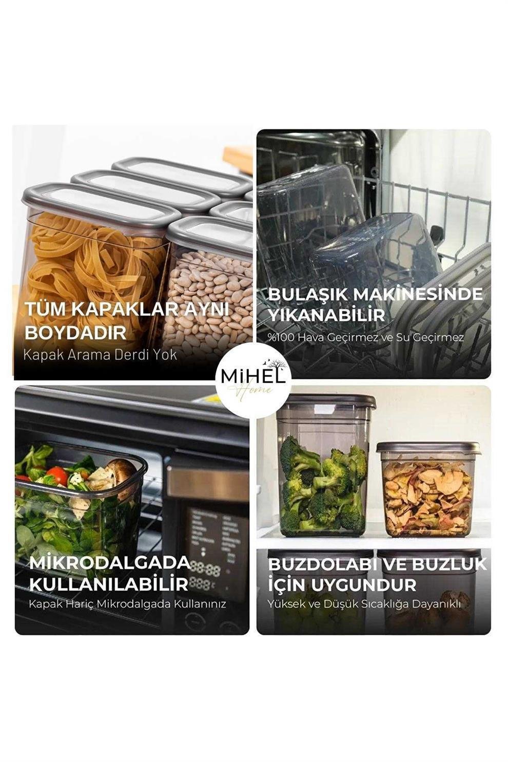 12'li Mihel Pegi 1500ML Dikdörtgen Saklama Kabı SetiMİHEL