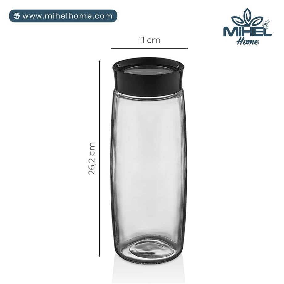 1600ML 6'lı  YUVARLAK CAM SAKLAMA KABIMİHEL