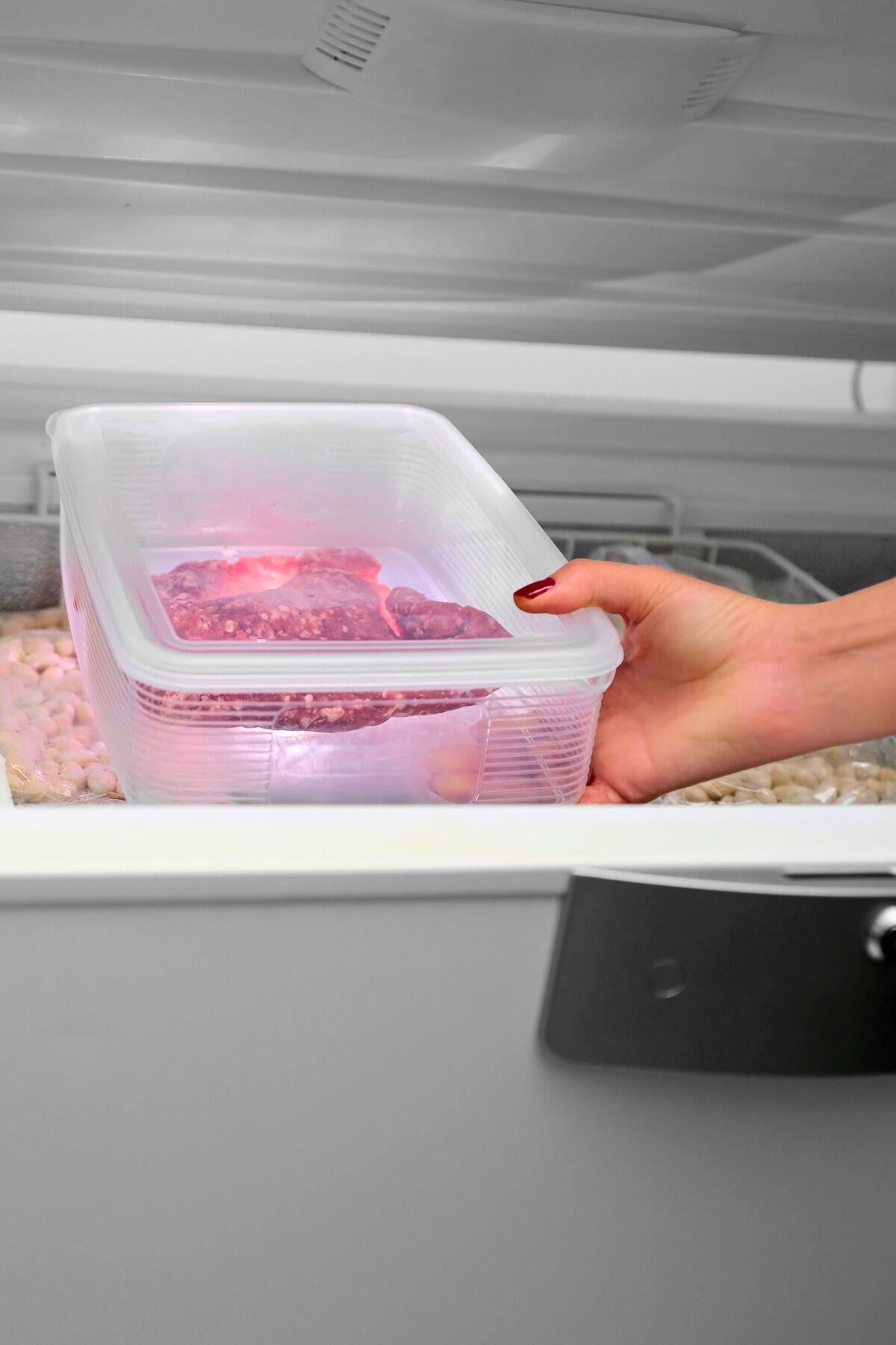 3.5 Lt Sızdırmaz 4 Adet Buzdolabı ve Dondurucu Düzenleyici Saklama Kabı Organizer ŞeffafMİHEL