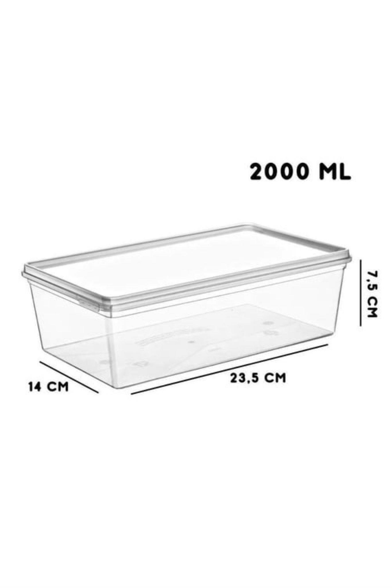 Mihel  Flexy 20 Adet 2 Litre Derin Dondurucu Kendinden Kapaklı Saklama kabı ŞeffafMİHEL