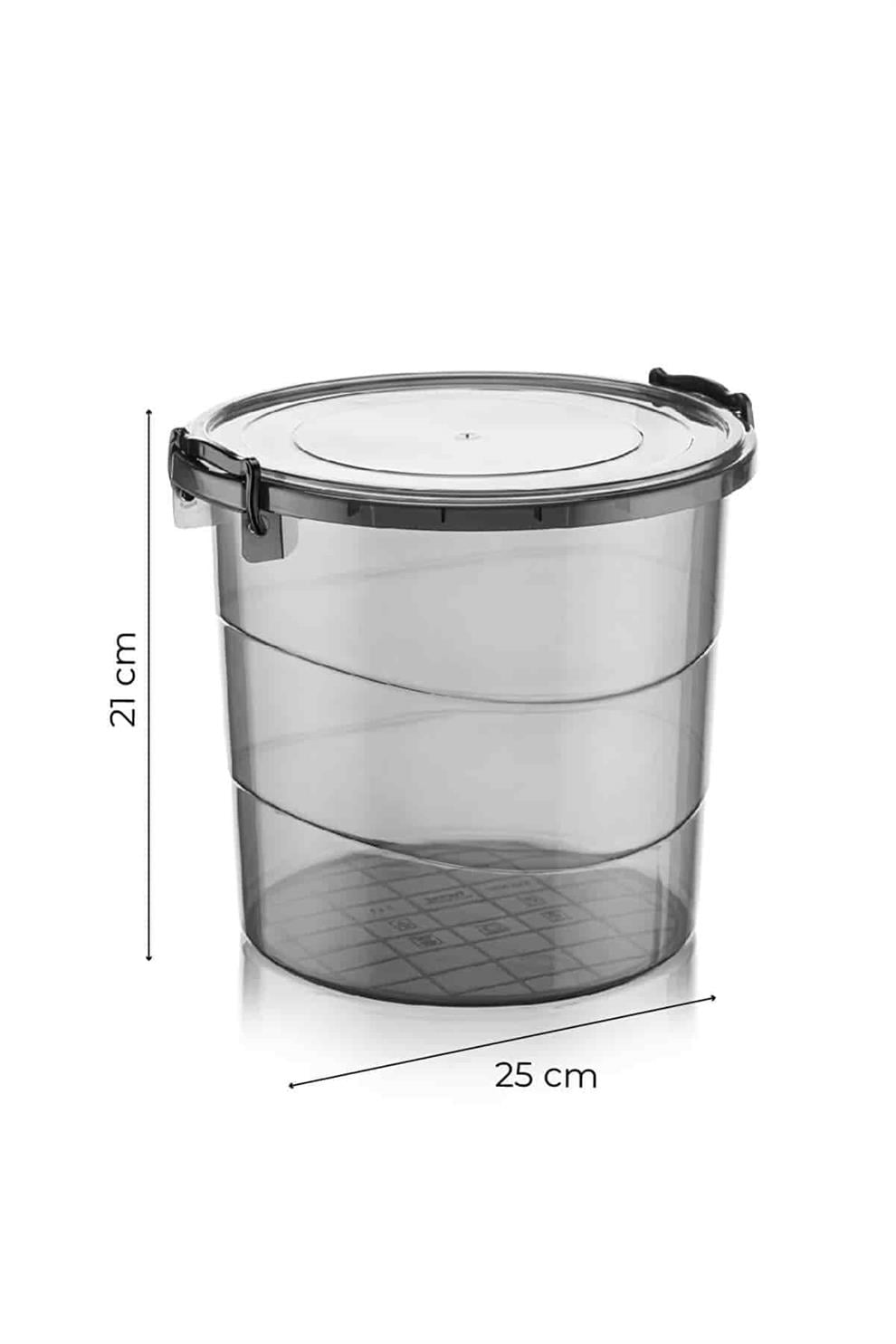 Mihel Mega  Yuvarlak 4'lü 7 Litre Un Bakliyat Kabı & Erzak Saklama KutusuMİHEL