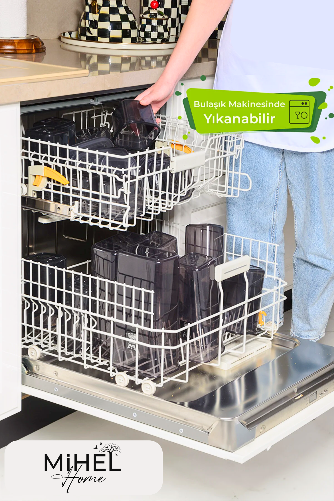 Mihel PEGİ 12'li 1.75 Litre Kare Saklama Kabı Antrasit RenkMİHEL