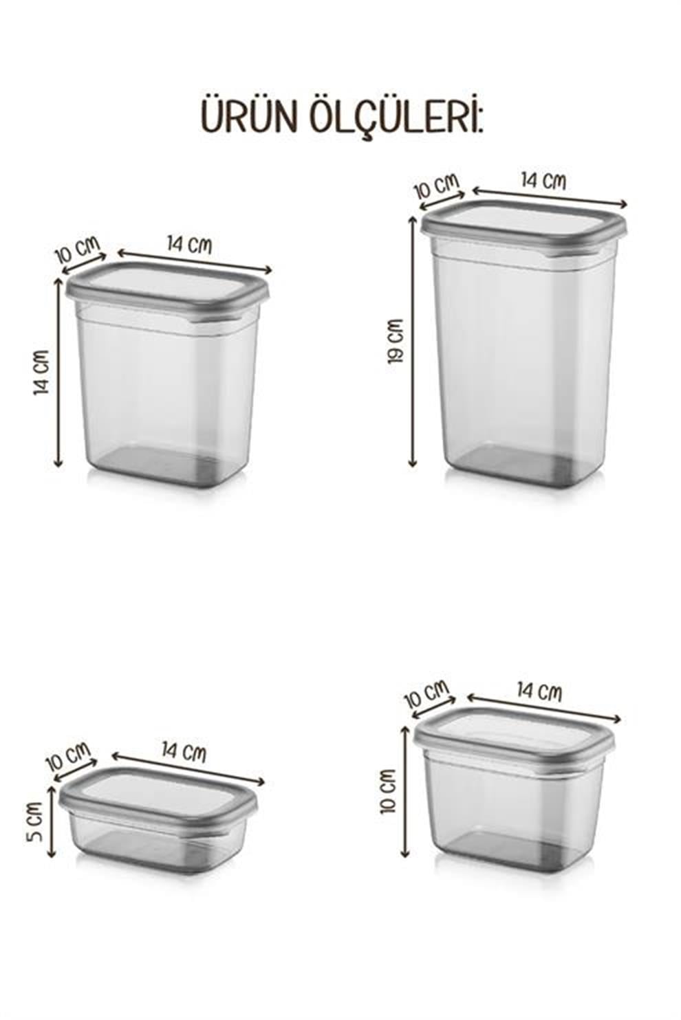 Mihel Pegi 20'li Dikdörtgen Saklama Kabı Seti 5x(1500-1150-800-400 Ml)MİHEL