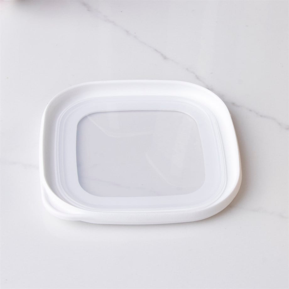 Mihel Poly 12'li 1200ml Kare Saklama Kabı Beyaz RenkMİHEL