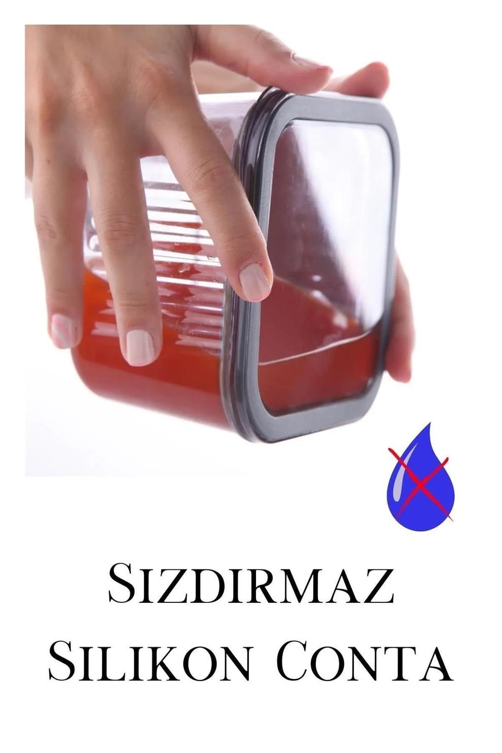 Mika 6 Adet Silikon Contalı Kahvaltı - Erzak - Çerez Saklama Kabı