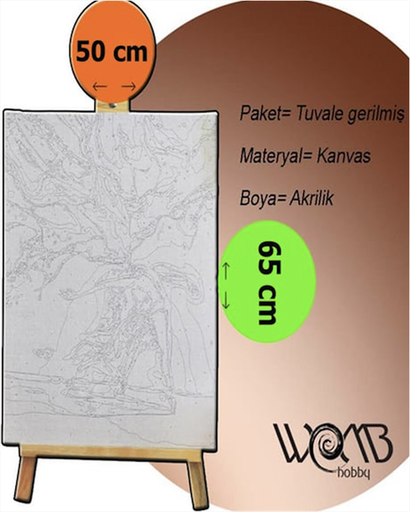 AFRİKA 3 Boyama Seti 40x50 cm (Tuvale Gerili)