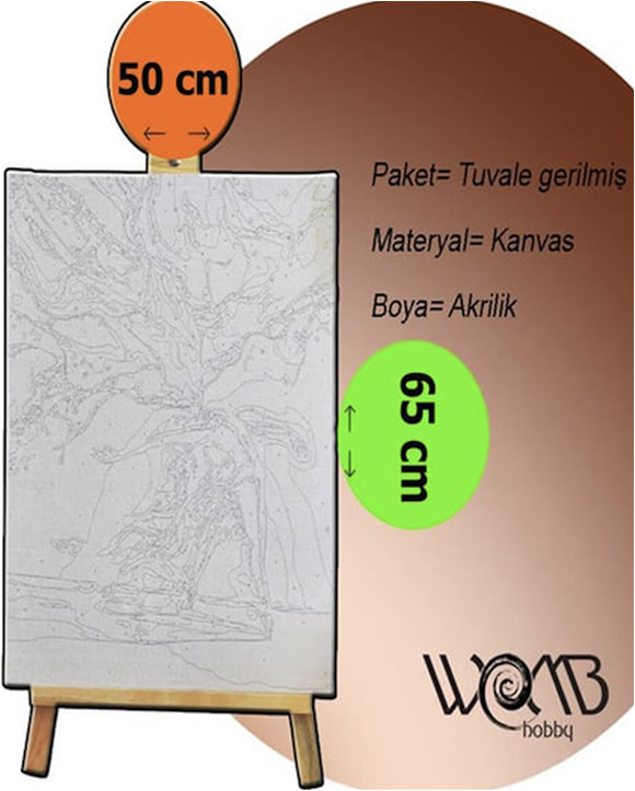 AFRİKA 3 Boyama Seti 40x50 cm (Tuvale Gerili)