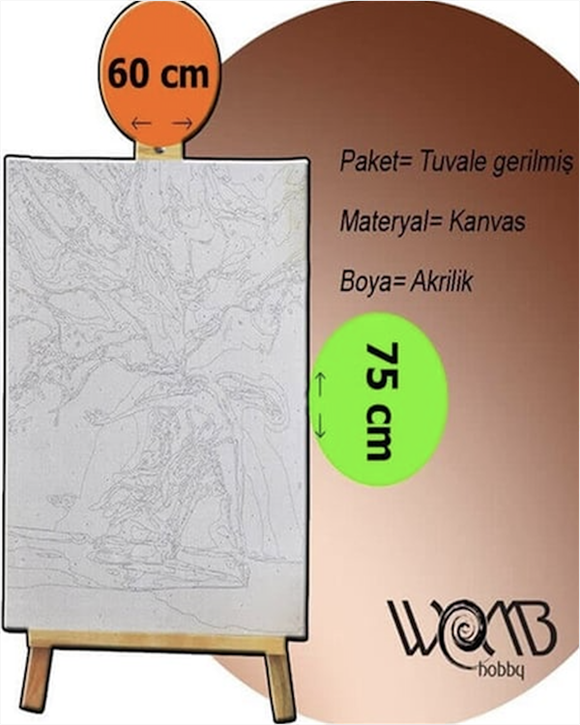 AFRİKA 3 Boyama Seti 40x50 cm (Tuvale Gerili)