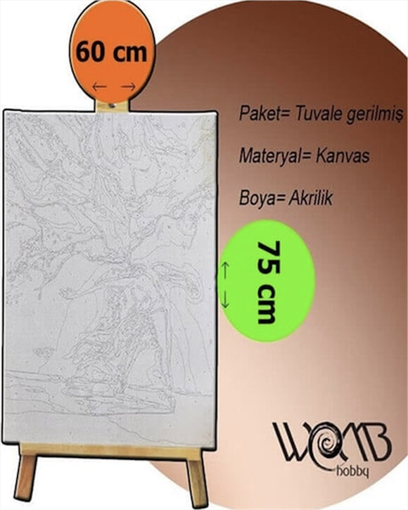 AFRİKA 3 Boyama Seti 40x50 cm (Tuvale Gerili)