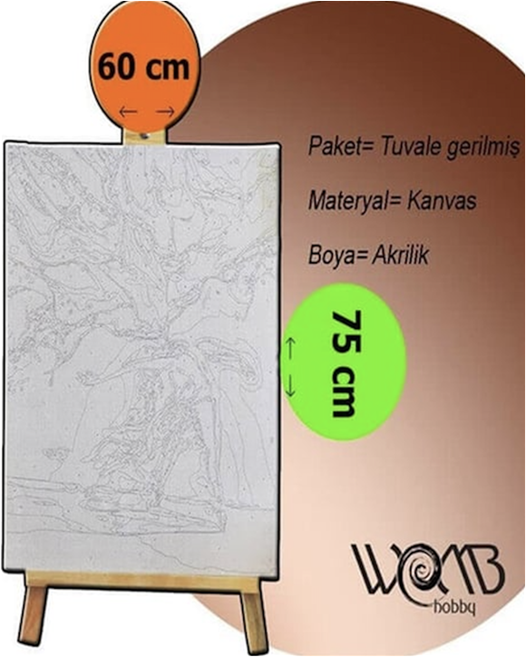 AFRİKA 3 Boyama Seti 40x50 cm (Tuvale Gerili)