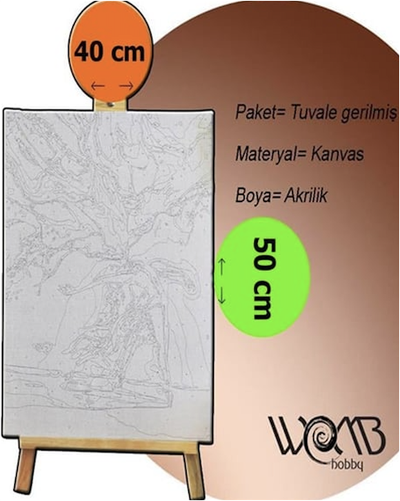 AFRİKA 3 Boyama Seti 40x50 cm (Tuvale Gerili)