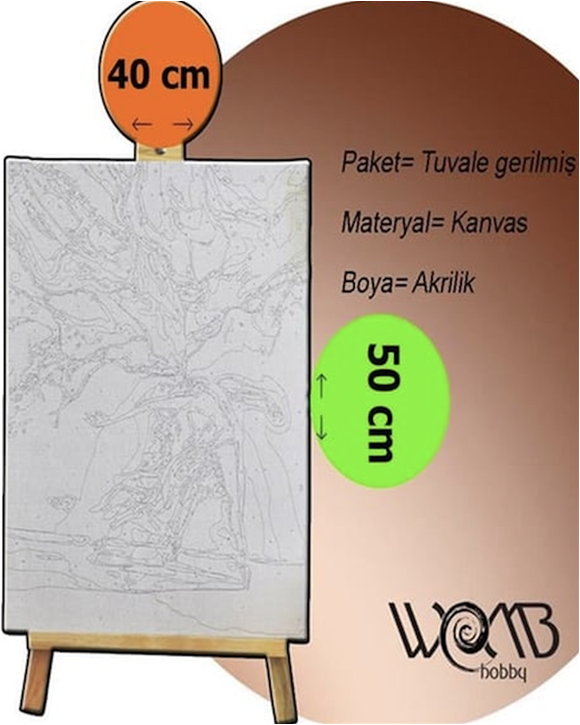 AFRİKA 3 Boyama Seti 40x50 cm (Tuvale Gerili)