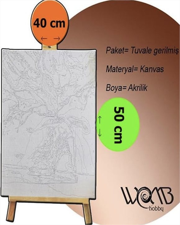 AFRİKA 3 Boyama Seti 40x50 cm (Tuvale Gerili)