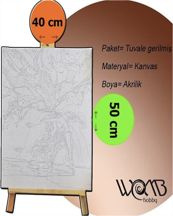 AFRİKA 3 Boyama Seti 40x50 cm (Tuvale Gerili)