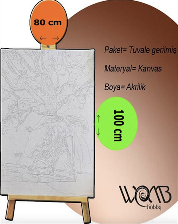 AFRİKA 3 Boyama Seti 40x50 cm (Tuvale Gerili)
