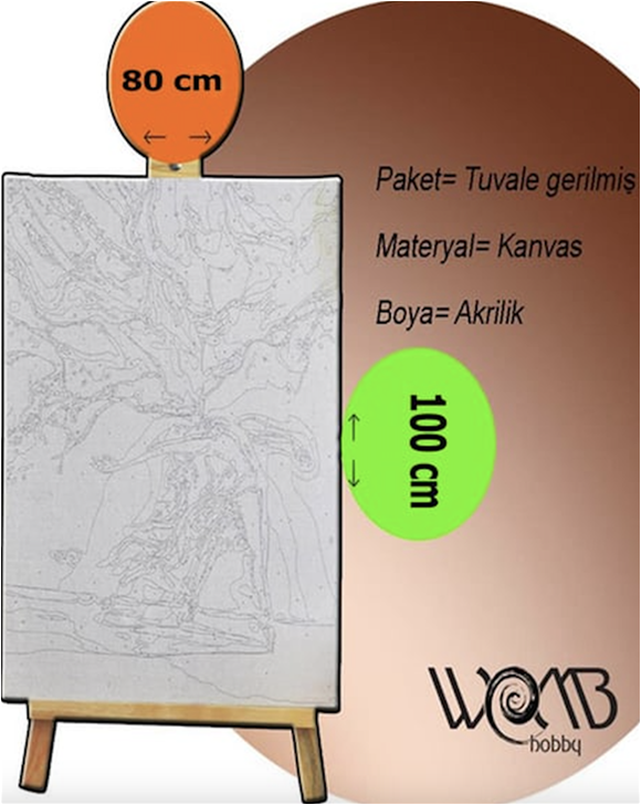AFRİKA 3 Boyama Seti 40x50 cm (Tuvale Gerili)