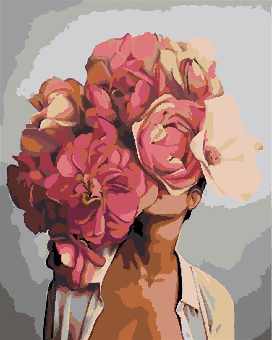 Çiçeklenmek 2 Sayılarla Boyama Seti(60x75 cm Tuval Şasesine Gerili)