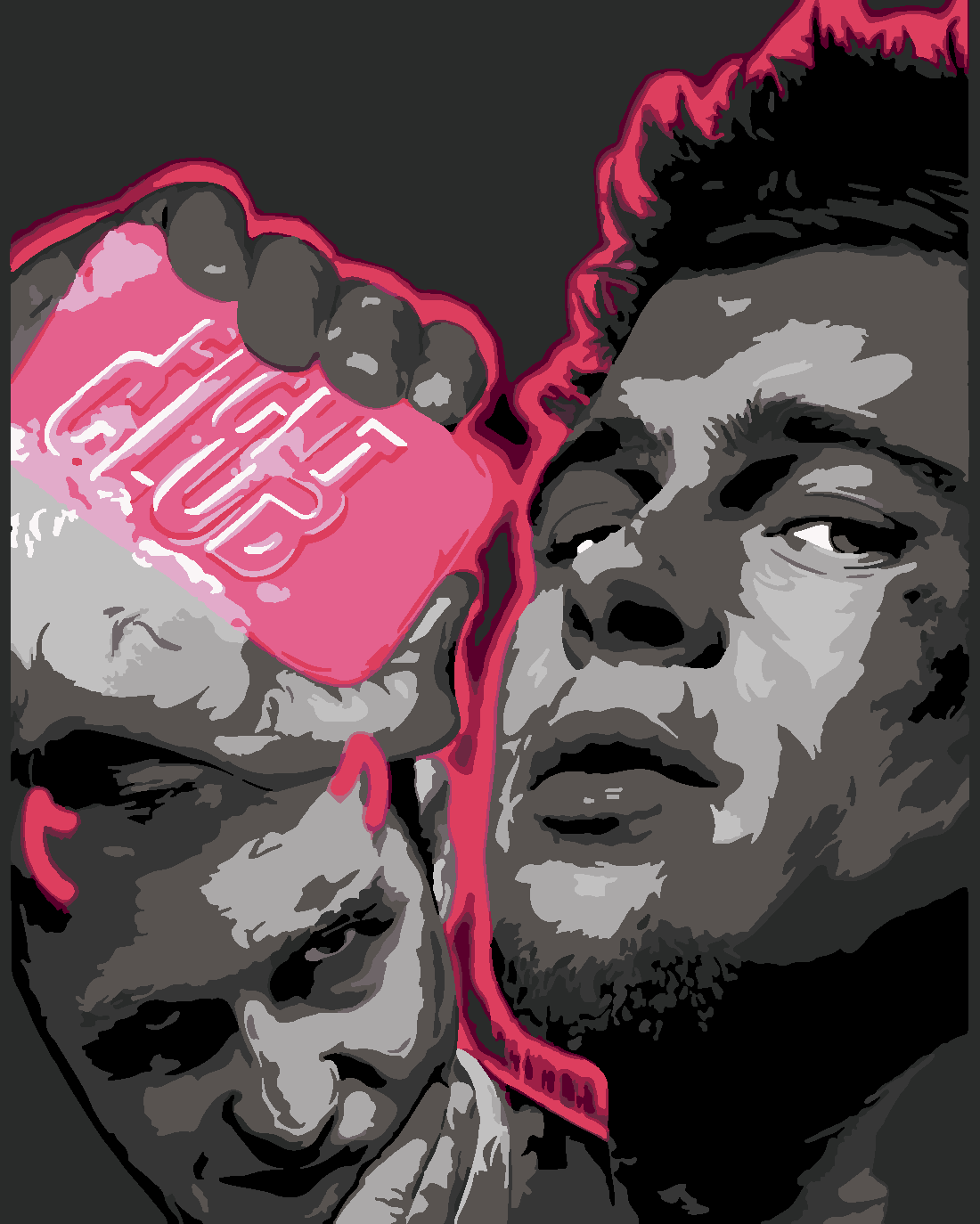 Dövüş Kulübü (Fight Club) Sayılarla Boyama Seti Sayılarla Boyama Seti 40x50 cm (Tuvale Gerili)