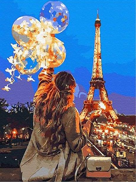 Emily in Paris Sayılarla Boyama Seti( Tuval Şasesine Gerili)