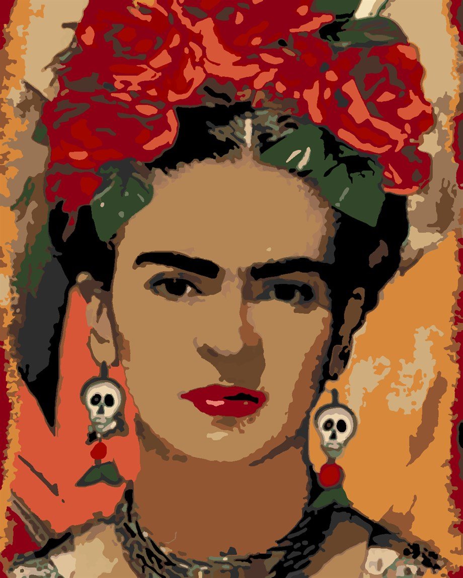 Frida Kahlo Sayılarla Boyama Seti 60x75 cm (Tuvale Gerili)