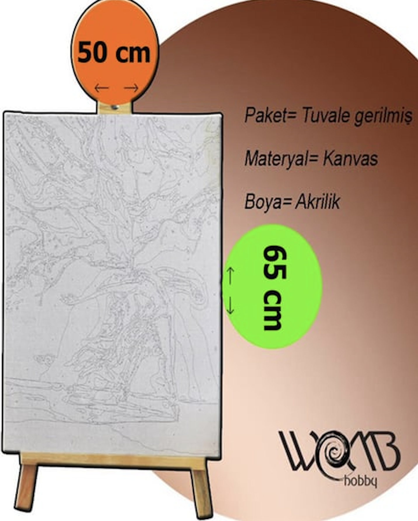 İce Tea Boyama Seti 40x50 cm (Tuvale Gerili)