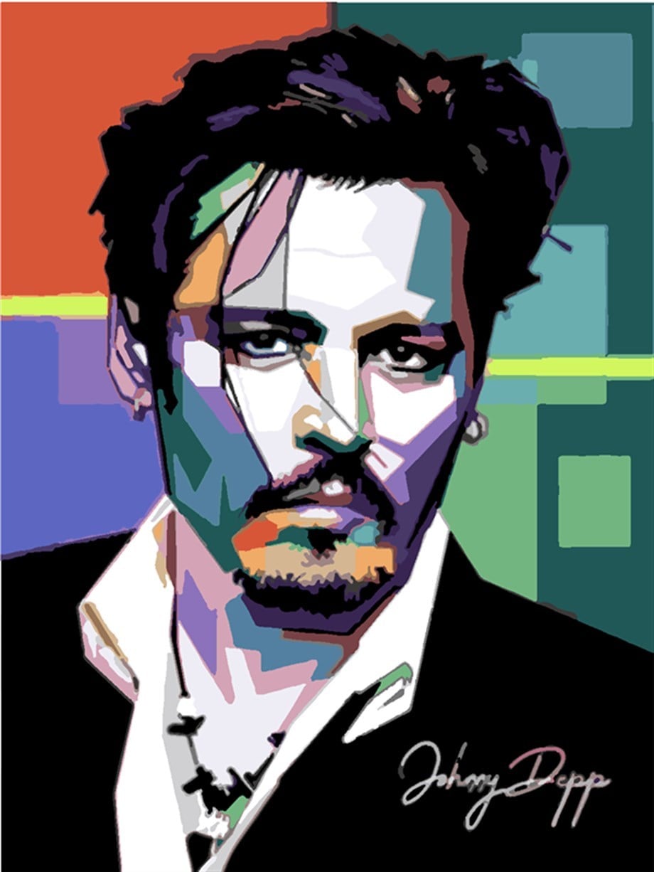 Johny Depp Sayılarla Boyama Seti 50x65 cm (Tuvale Gerili)