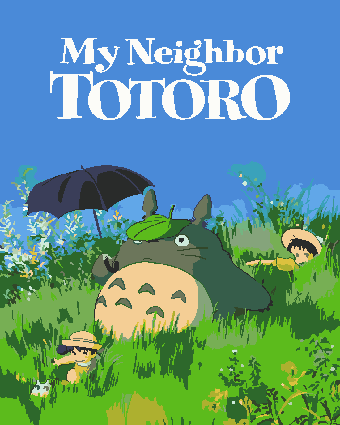 Komşum Totoro (My Neighbor Totoro)Sayılarla Boyama Seti Sayılarla Boyama Seti 40x50 cm (Tuvale Gerili)