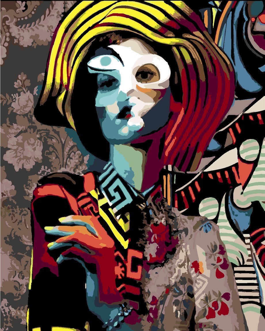 Picasso Girl Before a Mirror Sayılarla Boyama Seti 50x65 cm (Tuvale Gerili)