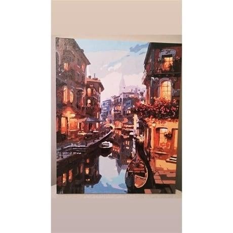 Venedik Kanal Sayılarla Boyama Seti  (Tuvale Gerili)