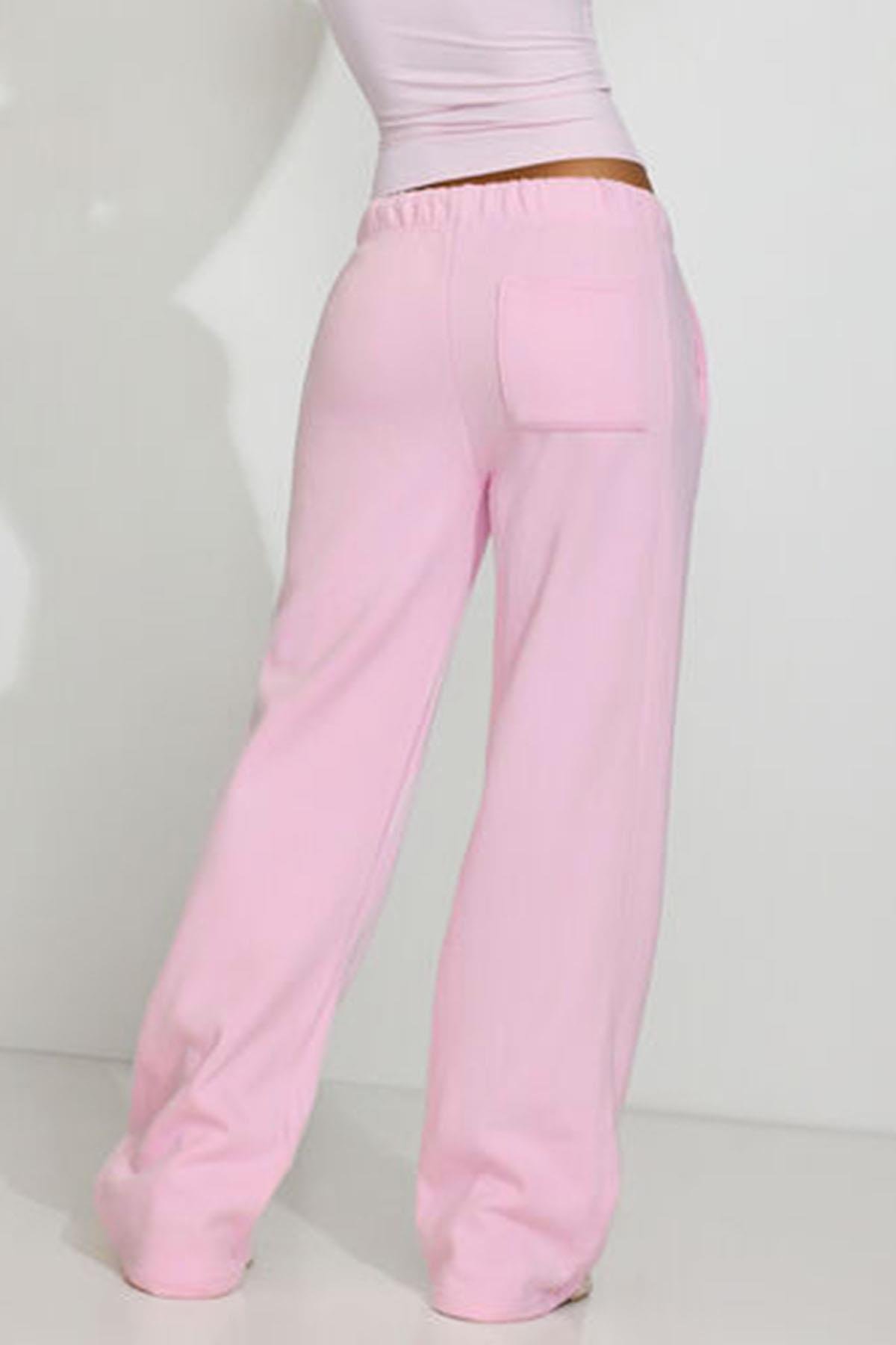 Pembe Basic Boru Paça Kadın Eşofman Altı SH262