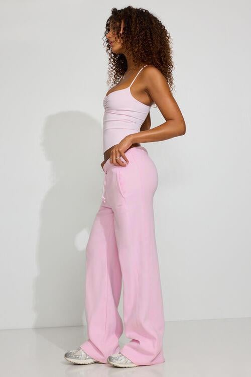 Pembe Basic Boru Paça Kadın Eşofman Altı SH262