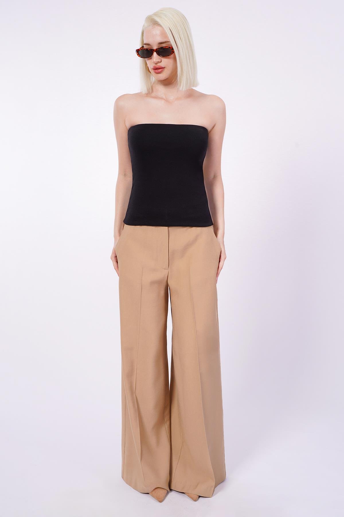 Siyah Straplez Basic Kadın Bluz Sh247
