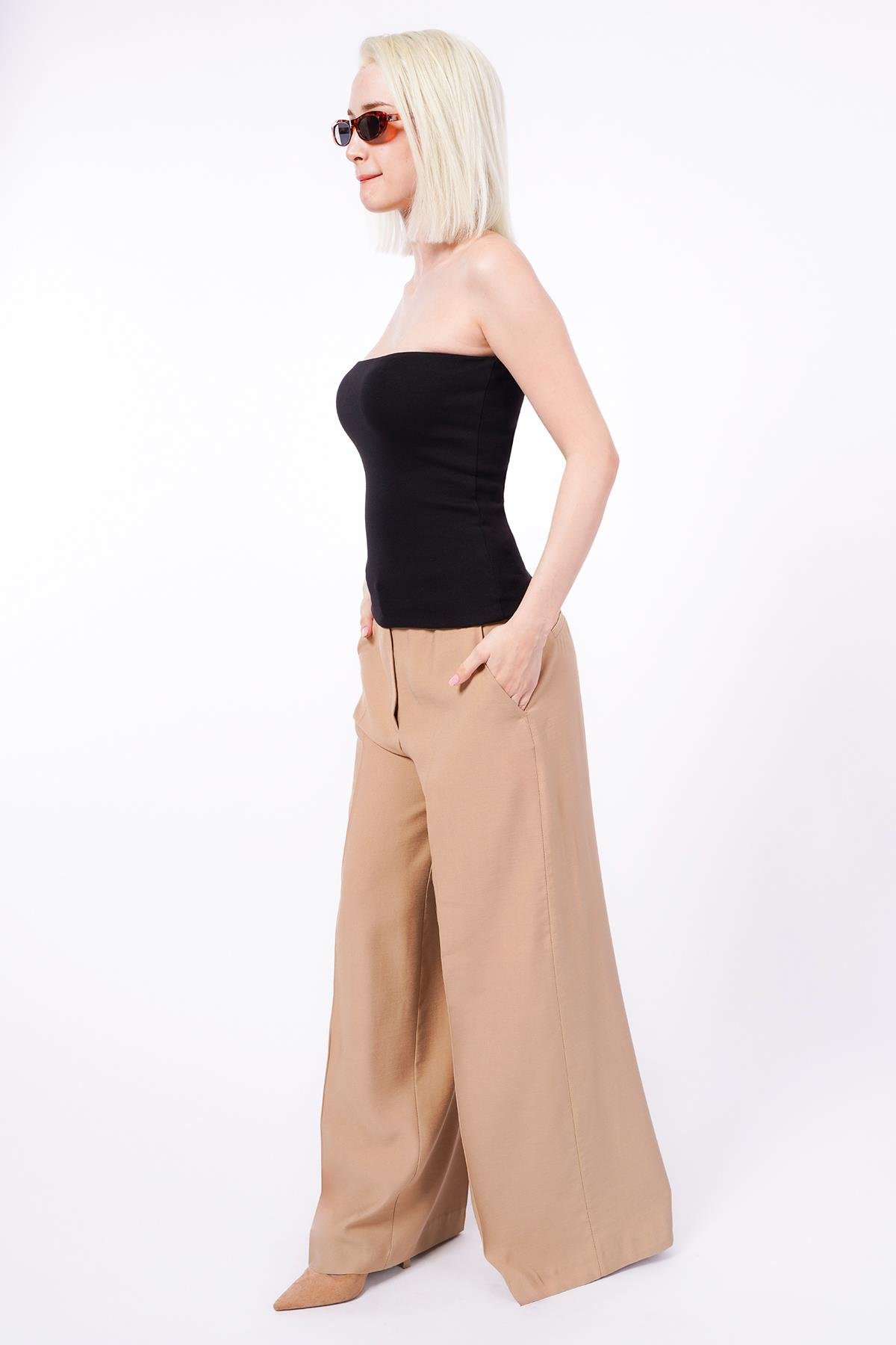 Siyah Straplez Basic Kadın Bluz Sh247