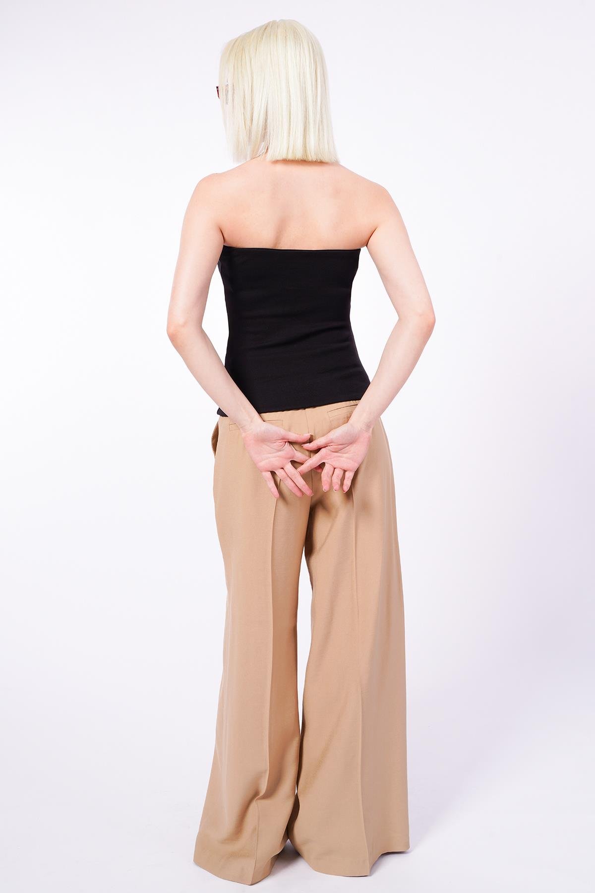Siyah Straplez Basic Kadın Bluz Sh247
