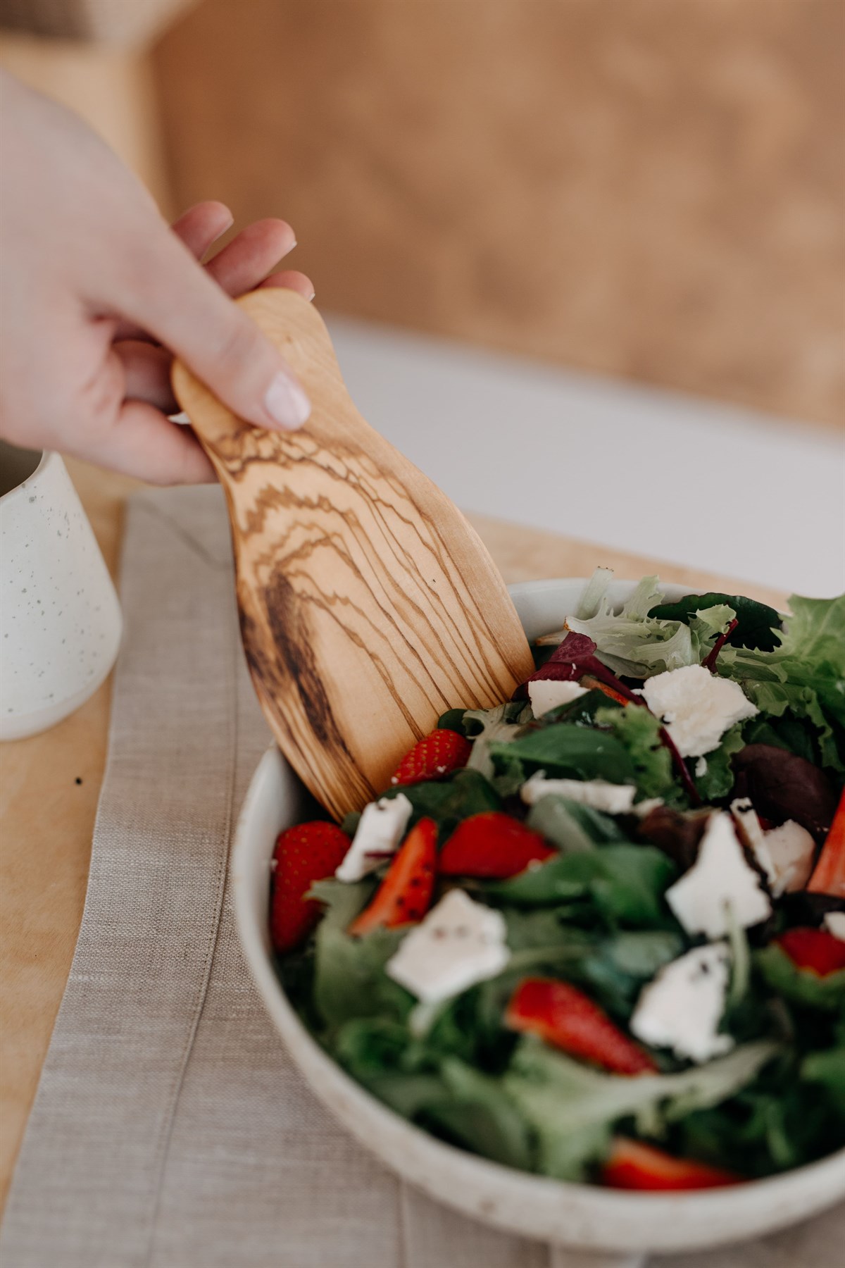Foze El Yapımı Ahşap Mini Salata Servisi