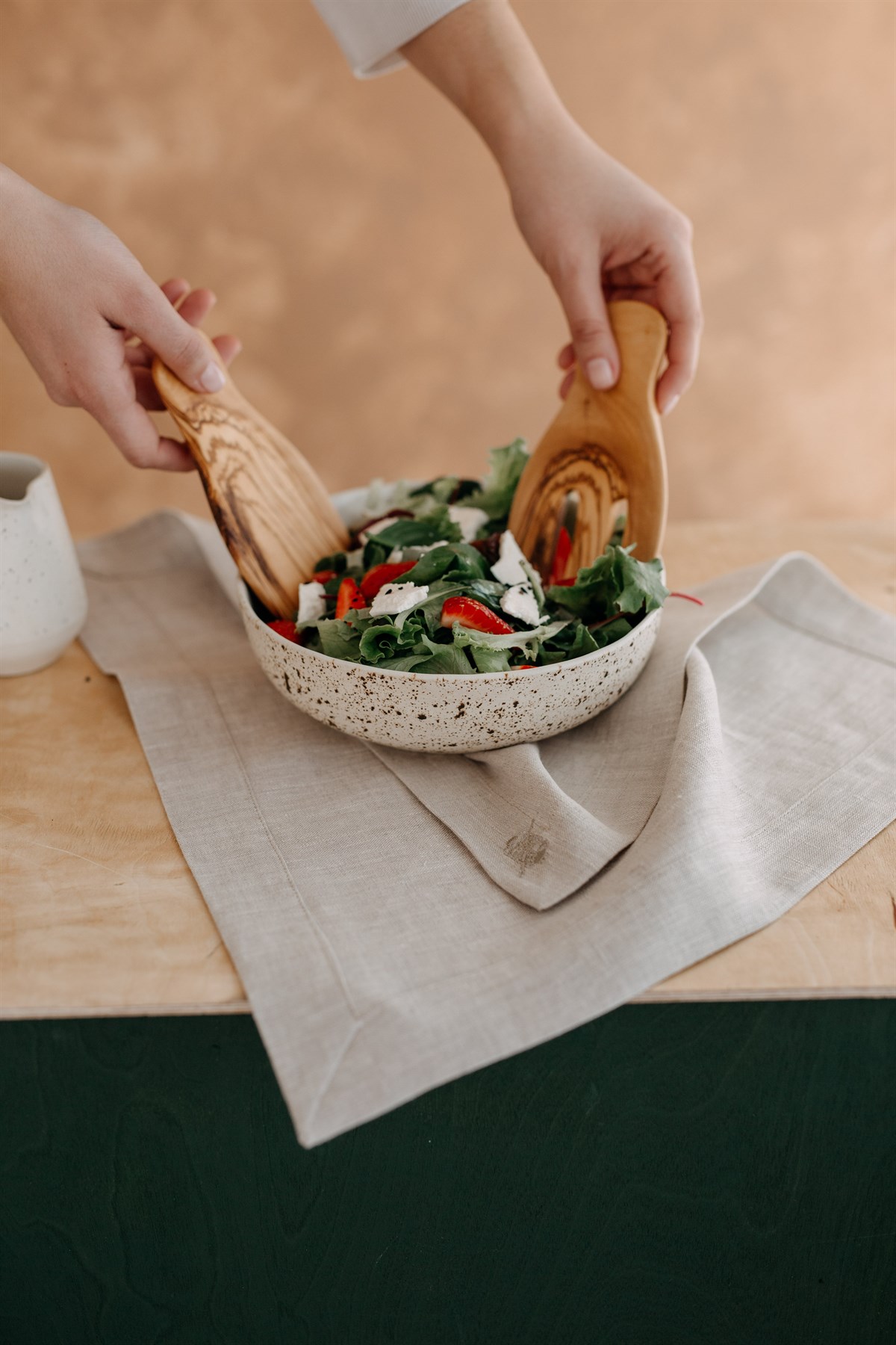 Foze El Yapımı Ahşap Mini Salata Servisi