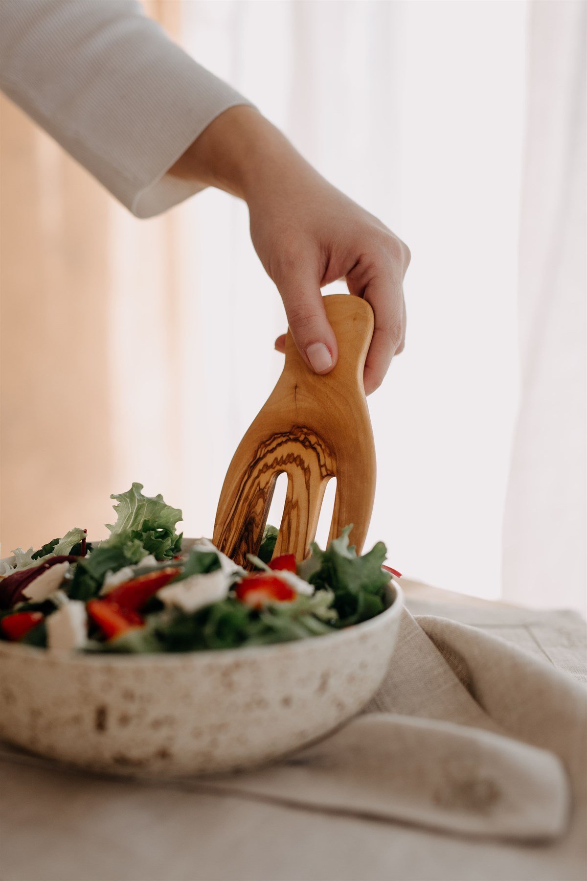 Foze El Yapımı Ahşap Mini Salata Servisi