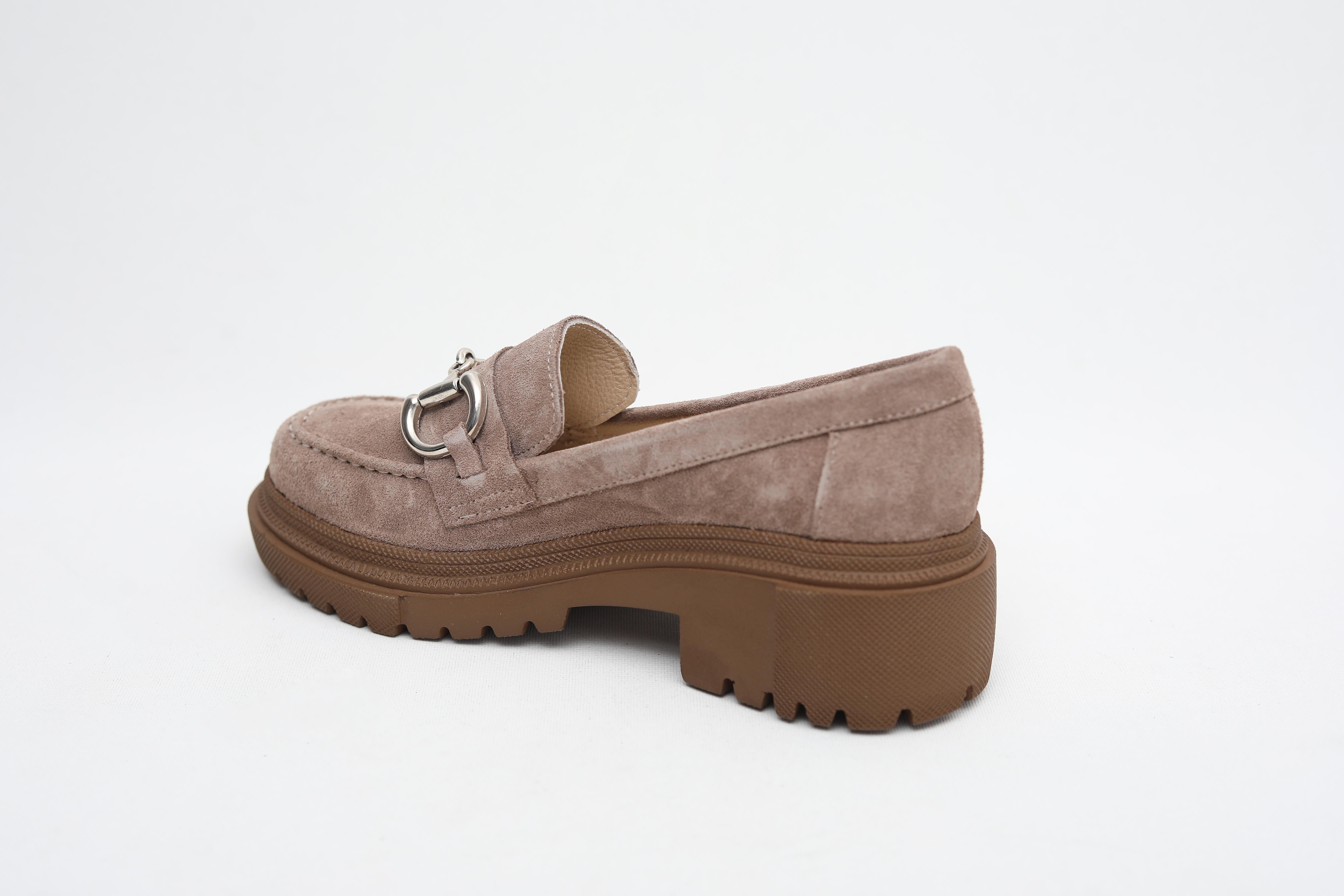 VİZON TOKALI HAKİKİ SÜET KALIN TABAN LOAFER