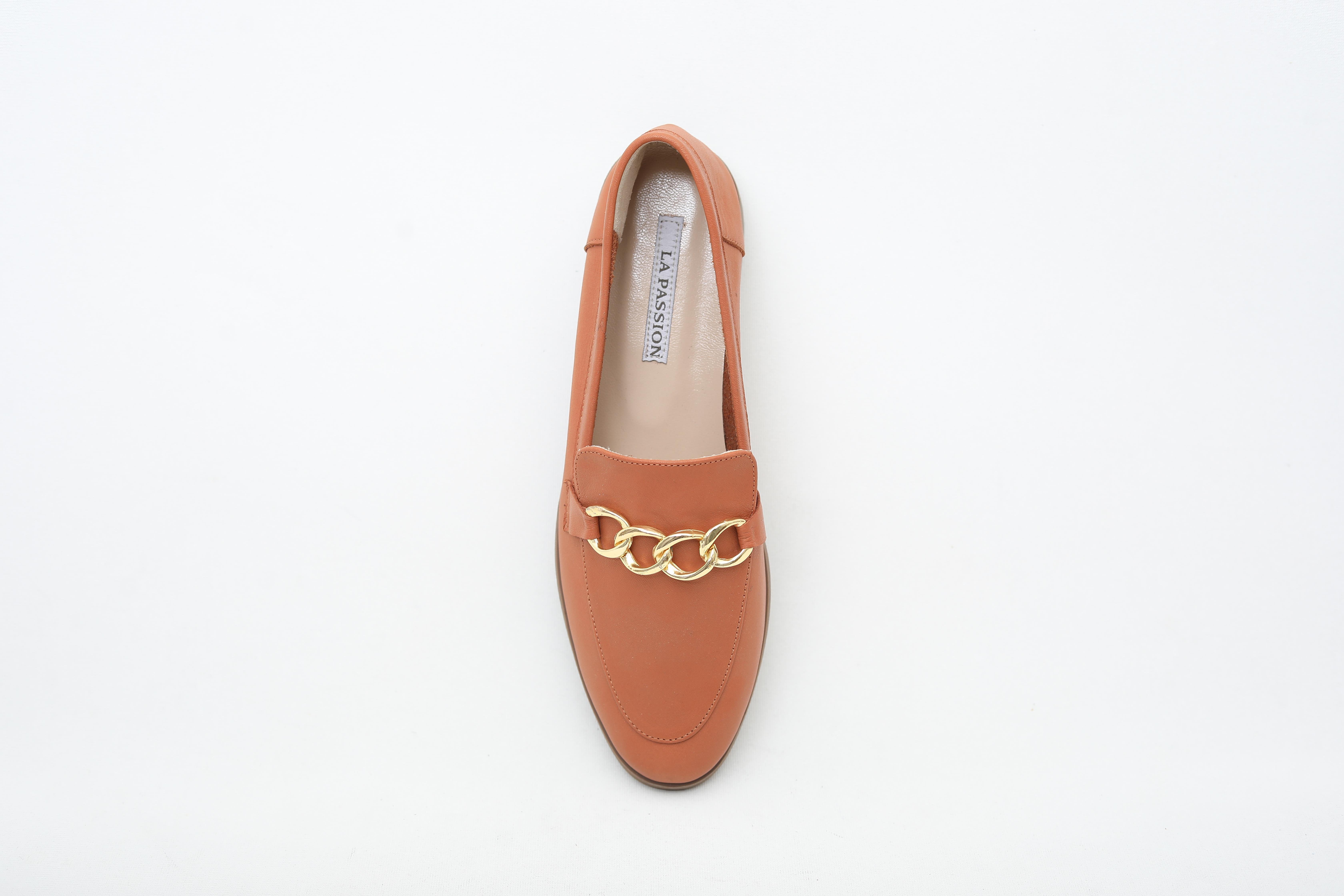 ZİNCİRLİ HAKİKİ DERİ TABA LOAFER
