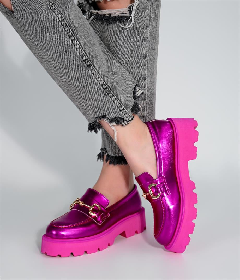 BERLİN Fuşya Metalik Deri