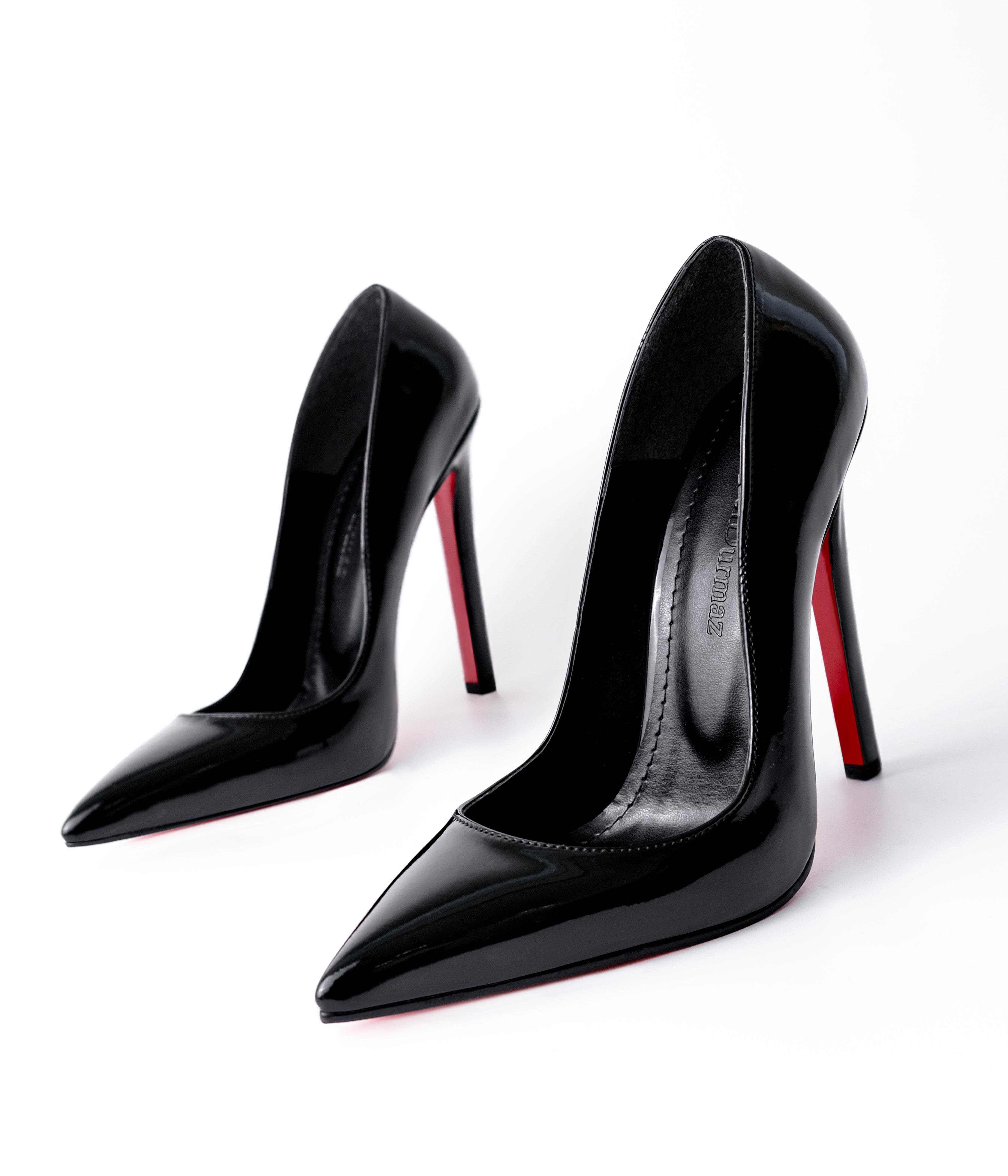 Capello Siyah Rugan Yüksek İnce Topuk Stiletto 