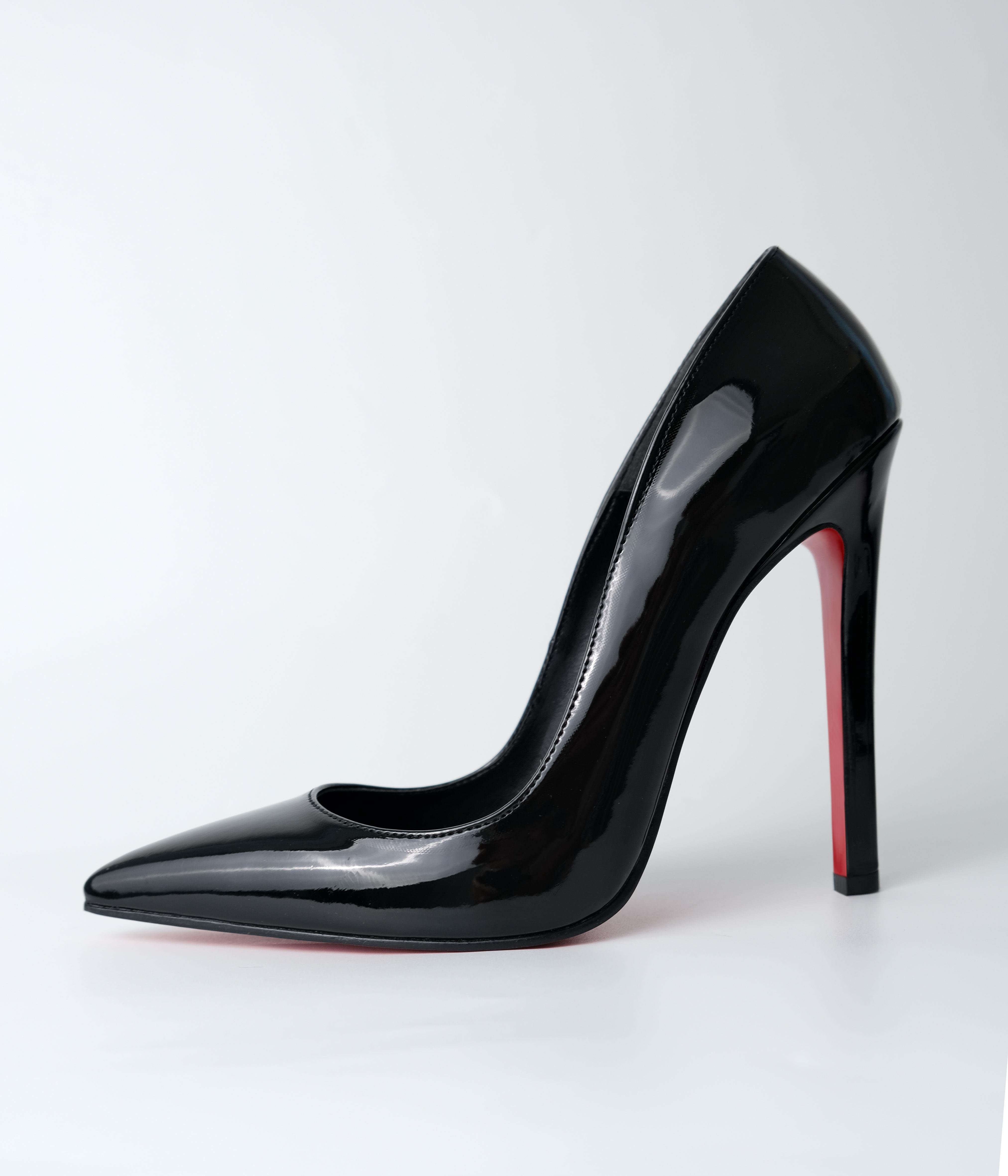 Capello Siyah Rugan Yüksek İnce Topuk Stiletto 