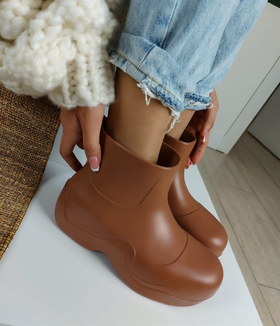 HEİDİ Taba Oval Burun Yağmur Botu