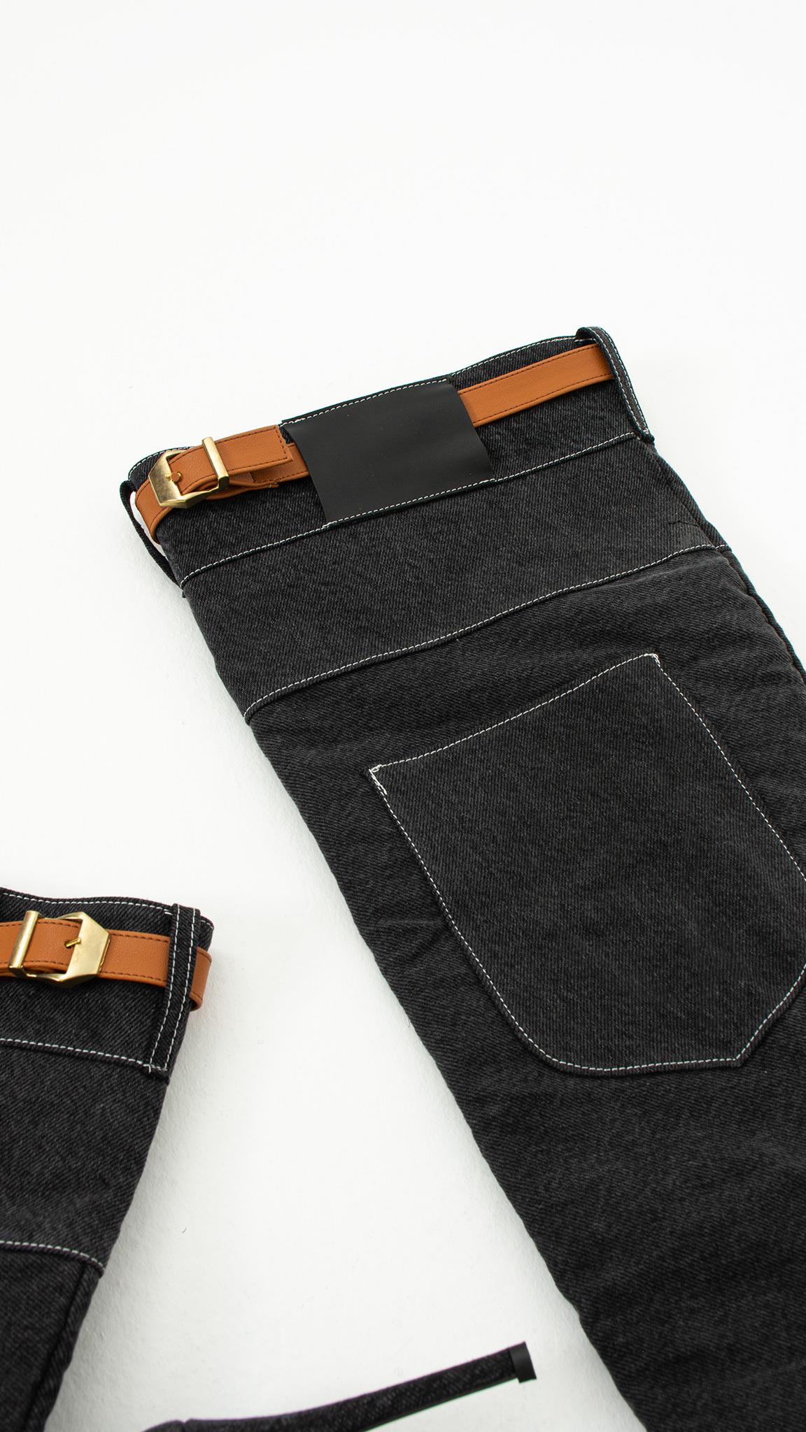 Jeylo Siyah Denim Çizme