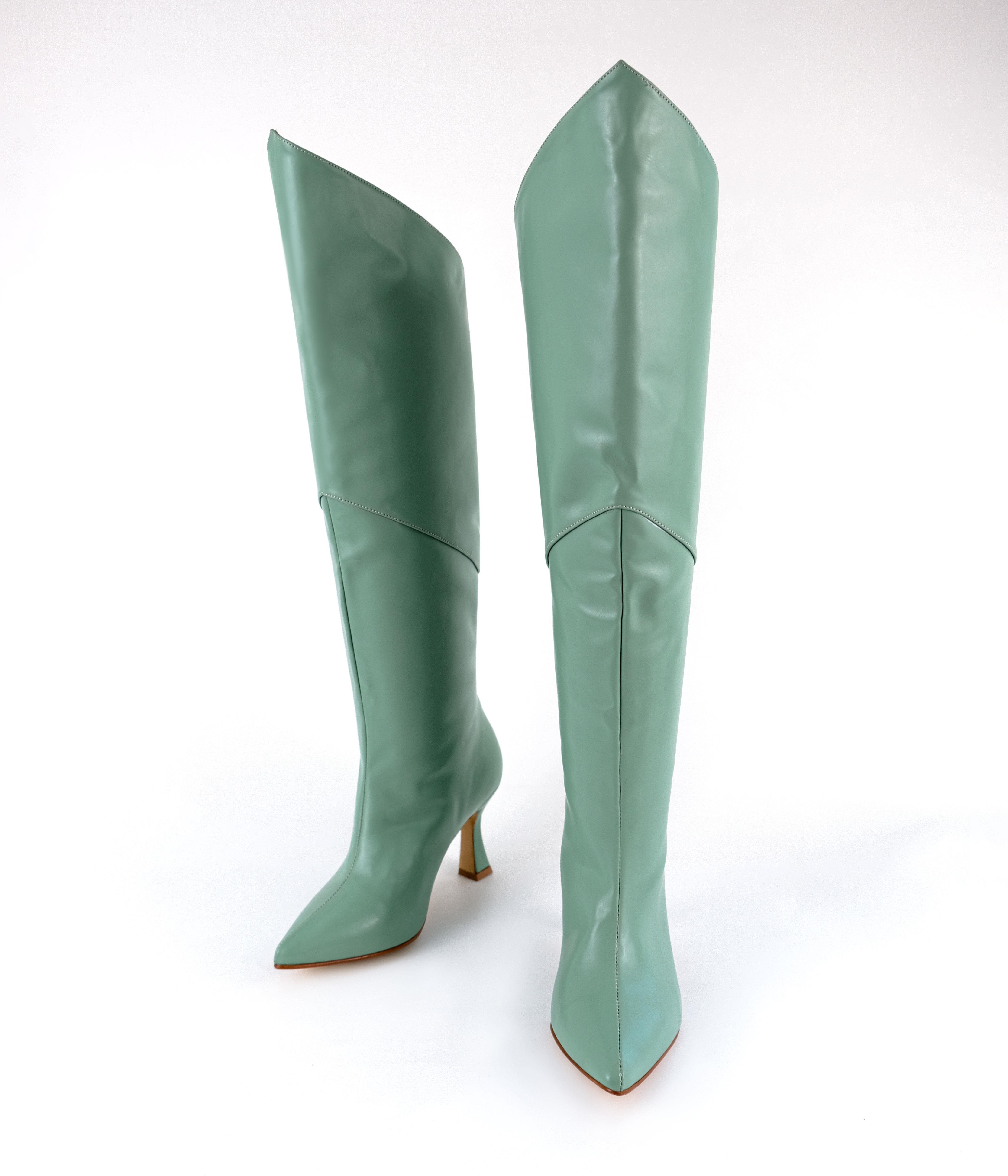 Justin Mint Green Matte Leather Boots