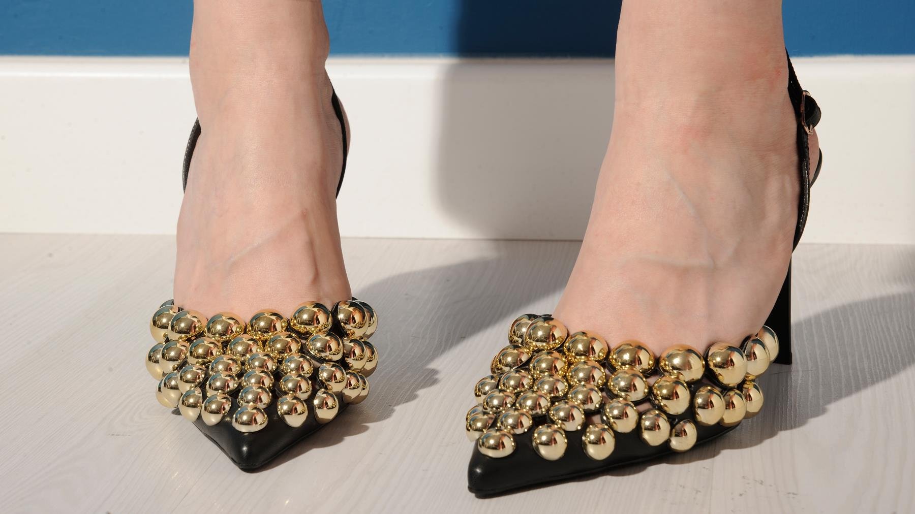 Lalita Siyah Gold Mücevher Detaylı Sandalet