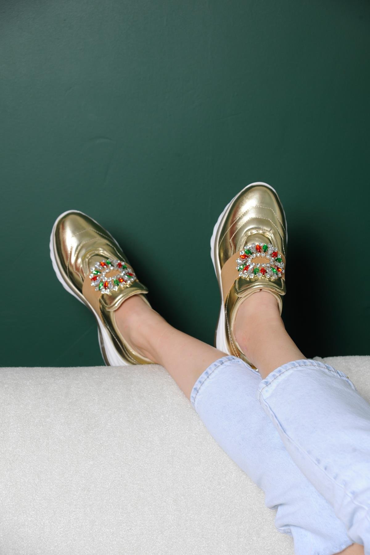 Next Gold Taş Detaylı Sneakers 