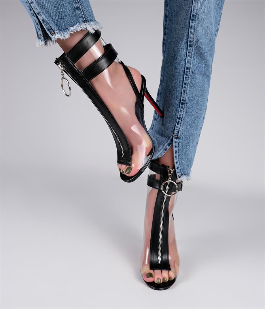 Ofelia Siyaf Şeffaf Bootie