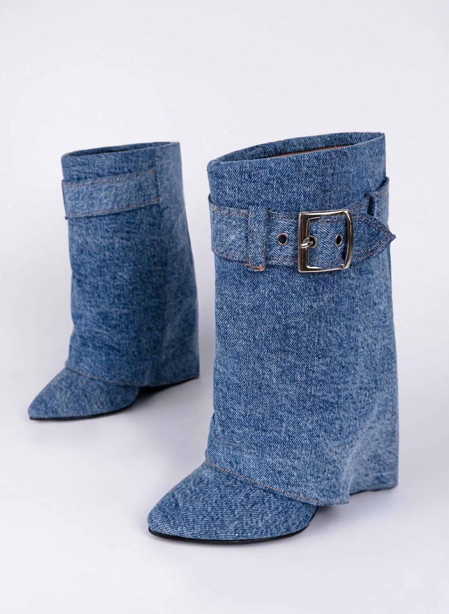 Rosa Denim Dolgu Topuk Bot